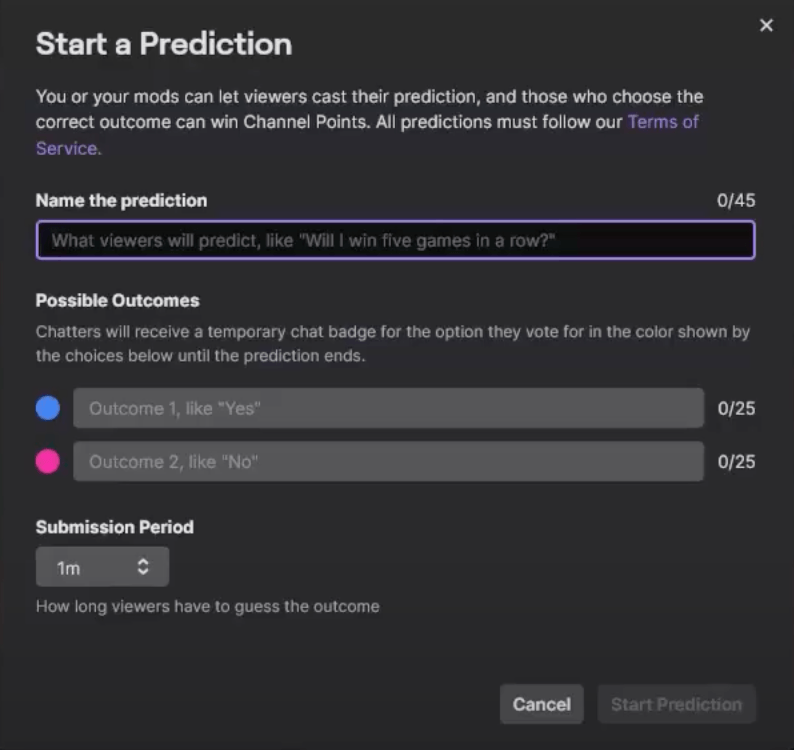 Prediction Configuration